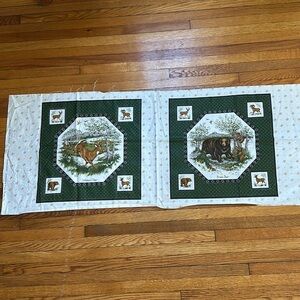 American Wildlife Pillow craft fabric panel deer brown bear